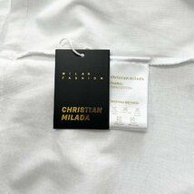 定価2万★christian milada・ミラノ発・半袖Tシャツ★高級 綿100％ 快適 薄手 通気 ロゴ 個性 トップス プルオーバー 日常 男女兼用 XL/50_画像9