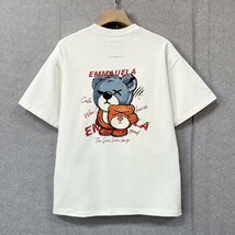 定番・半袖Ｔシャツ 定価2万◆Emmauela・イタリア・ミラノ発◆コットン100％ 快適 個性 通気吸汗 スウェット カットソー トレンド M/46_画像1