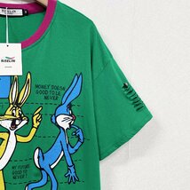 個性ヨーロッパ製※定価2万◆ブルガリア発※RISELIN 半袖Tシャツ 人気 ゆったり ダメージ加工 ウサギ トップス アシンメトリー 街着 XL/50_画像6