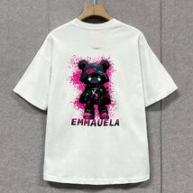 人気・半袖Tシャツ 定価2万◆Emmauela・イタリア・ミラノ発◆上級コットン100％ 個性 快適 クマ ポップ トップス スウェット 街着 夏 M/46_画像1