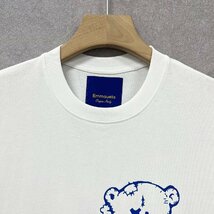 高級・半袖Tシャツ 定価2万◆Emmauela・イタリア・ミラノ発◆定番 快適 通気 吸汗 クマ ロゴ 可愛い スウェット カットソー 日常 L/48_画像3