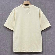 個性・半袖Tシャツ 定価2万◆Emmauela・イタリア・ミラノ発◆コットン100％ 薄手 通気 人気 カラフル 手描き風 遊び心 男女兼用 M/46_画像2