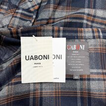 高級EU製＆定価4万◆UABONI*Paris*長袖シャツ*ユアボニ*パリ発◆高品質カシミヤ 薄手 快適 ソフト チェック柄 オシャレ 洗練 通勤 XL/50_画像8