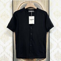 上級EU製＆定価3万◆UABONI*Paris*半袖Tシャツ*ユアボニ*パリ発◆高級ウール 上質 柔らかい 快適 無地 ニット トップス 紳士 M/46サイズ_画像1