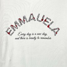 新作・半袖Tシャツ 定価2万◆Emmauela・イタリア・ミラノ発◆コットン100％ 速乾 吸汗 薄手 バラ ロゴ カットソー 定番 男女兼用 2XL/52_画像3