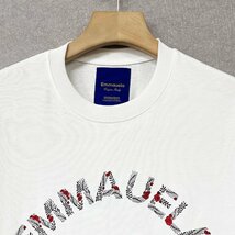 新作・半袖Tシャツ 定価2万◆Emmauela・イタリア・ミラノ発◆コットン100％ 速乾 吸汗 薄手 バラ ロゴ カットソー 定番 男女兼用 2XL/52_画像4