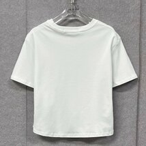 新作ヨーロッパ製※定価2万◆ブルガリア発※RISELIN 半袖Tシャツ 通気 個性 ハート柄 ギャザー ショート丈 キレイめ レディース M/46_画像2