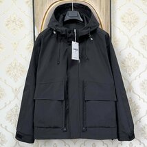 上級EU製＆定価6万◆UABONI*Paris*ジャケット*ユアボニ*パリ発◆上品 防風 無地 オシャレ シンプル マウンテンパーカー 普段着 春秋2XL/52_画像1