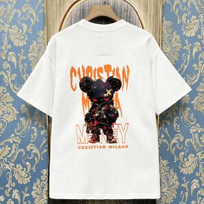 定価2万★christian milada・ミラノ発・半袖Tシャツ★人気 通気 快適 ゆったり おしゃれ 個性 スウェット ストリート ユニセックス 夏服 Mの画像1