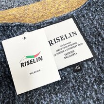 上品ヨーロッパ製※定価5万◆ブルガリア発※RISELIN ニットカーディガン ウール混 柔らかい 暖かい 切替 カラフル キレイめ レディース M_画像9