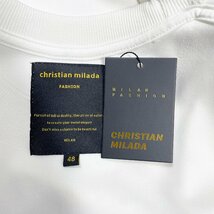 定価4万★christian milada・ミラノ発・トレーナ★コットン100% ソフト 通気 快適 個性 スタイリッシュ ゆったり 男女兼用 秋冬 M/46サイズ_画像9