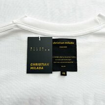 定価2万★christian milada・ミラノ発・半袖Tシャツ★コットン100％ 薄手 通気 爽やか 個性 蝶柄 カットソー ストリート 男女兼用 M/46_画像8