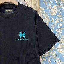 定価2万★christian milada・ミラノ発・半袖Tシャツ★綿100％ 高級 吸汗 通気 個性 魚座柄 トップス カットソー 男女兼用 夏服 XL/50サイズ_画像6