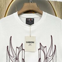 高級EU製＆定価2万◆UABONI*Paris*半袖Tシャツ*ユアボニ*パリ発◆上品 通気 吸汗 刺繍 フリンジ カットソー スウェット 個性 男女兼用 2XL_画像4