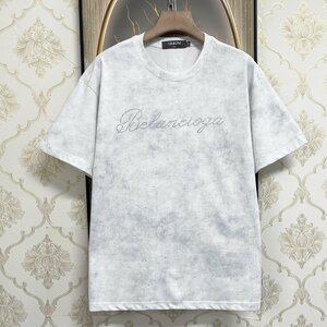 新作EU製＆定価2万◆UABONI*Paris*半袖Tシャツ*ユアボニ*パリ発◆高級 快適 薄手 キラキラ ウォッシュ加工 カットソー おしゃれ 街着 XL/50