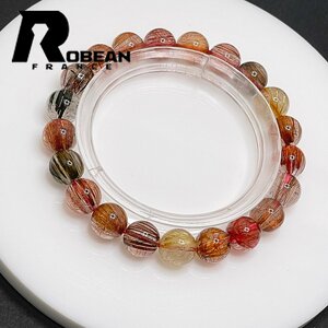 レア EU製 定価5万円★ROBEAN・キャッツアイレッドルチルクォーツ★ブレスレット パワーストーン 天然石 綺麗 9.3-9.8mm 1001G996