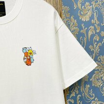 定価2万★christian milada・ミラノ発・半袖Tシャツ★コットン100％ 個性 通気吸汗 スウェット クルーネック 可愛い お洒落 XL/50サイズ_画像6