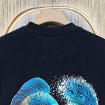 定価2万★christian milada・ミラノ発・半袖Tシャツ★綿100％ 高級 吸汗 通気 個性 魚座柄 トップス カットソー 男女兼用 夏服 L/48サイズ_画像5