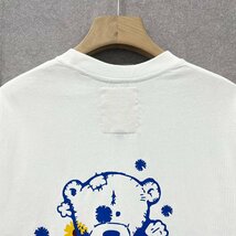 高級・半袖Tシャツ 定価2万◆Emmauela・イタリア・ミラノ発◆定番 快適 通気 吸汗 クマ ロゴ 可愛い スウェット カットソー 日常 XL/50_画像4