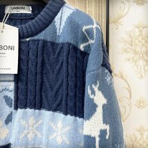 個性EU製＆定価5万◆UABONI*Paris*ユアボニ*クリスマス限定・セーター◆ウール ソフト 暖か 肉厚 ニット トレーナー 男女兼用 XL/50サイズ_画像4