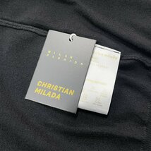 定価3万★christian milada・ミラノ発・半袖Tシャツ★高級ウール 上質 ストレッチ 高級刺 胡蝶 キレイめ サマーニット レディース L/48_画像10