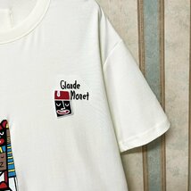 上級 定価2万 FRANKLIN MUSK・アメリカ・ニューヨーク発 半袖Tシャツ 通気 ソフト 快適 イラスト 別布 刺 個性 スウェット 夏 サイズ1_画像7