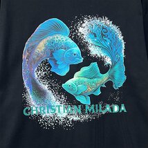 定価2万★christian milada・ミラノ発・半袖Tシャツ★綿100％ 高級 吸汗 通気 個性 魚座柄 トップス カットソー 男女兼用 夏服 XL/50サイズ_画像3