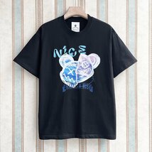 人気 定価2万 FRANKLIN MUSK・アメリカ・ニューヨーク発 半袖Tシャツ 高級 個性 クマ カットソー カジュアル ゆったり トップス サイズ2_画像1