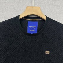 人気・半袖Tシャツ 定価3万◆Emmauela・イタリア・ミラノ発◆高級シルク混 薄手 通気 伸縮性 立体感 快適 トップス 上品 スウェット 2XL_画像3