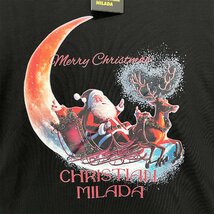 定価2万★christian milada・ミラノ発・半袖Tシャツ★コットン100％ 上品 薄手 個性 クリスマス トップス カットソー プレゼント L/48_画像3