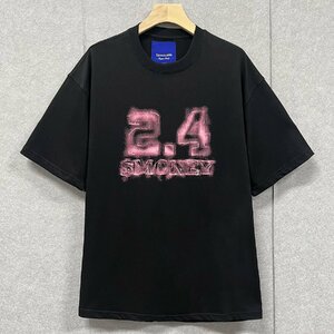 定番・半袖Tシャツ 定価2万◆Emmauela・イタリア・ミラノ発◆コットン100％ 人気 通気 快適 スウェット カップル ユニセックス L/48サイズ