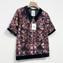 上級ヨーロッパ製※定価2万◆ブルガリア発※RISELIN 半袖Tシャツ 薄手 快適 艶 個性 総柄 透かし レトロ感 トップス レディース 2XL/52_画像10