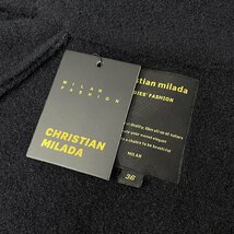 定価7万★christian milada・ミラノ発・ジャケット★高級ミンク/カシミヤ混 ユニーク 上品 着痩せ ゆったり コート 通勤 レディース XL/40_画像9