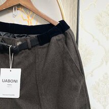 最高級EU製＆定価5万◆UABONI*Paris*スラックス*ユアボニ*パリ発◆高品質カシミヤ ソフト 厚手 通気 ズボン ロングパンツ ボトムス 通勤 M_画像5