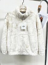 人気ヨーロッパ製※定価10万◆ブルガリア発※RISELIN 豪華ミンク/カシミヤ混・毛皮コート ソフト 防寒 無地 キレイめ レディース M/46_画像1