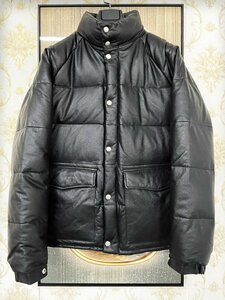  top class EU made & regular price 23 ten thousand *UABONI*Paris* leather * down jacket *yuaboni* Paris departure * highest grade sheep leather * mouton Goose down 90% ultimate ground protection against cold M/46