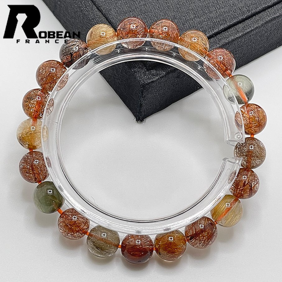 Fabrication européenne très appréciée Prix régulier 50, 000 yens★ROBEAN/Jardin Quartz Rutilé★ Bracelet Pierre de Puissance Pierre Naturelle Pierre Brute Bonne Chance Amulette 8.9-9.3mm 1008J234, perlage, perles, Pierre naturelle, pierres semi-précieuses