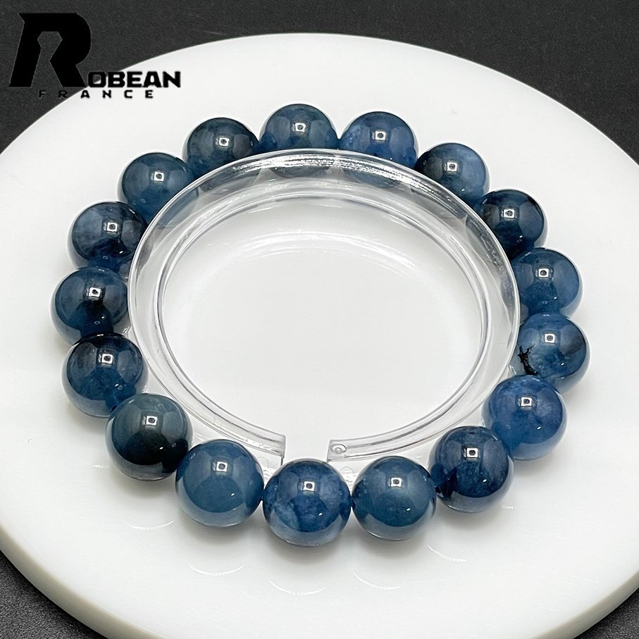 Precioso fabricado en la UE Precio normal 70, 000 yenes★ROBEAN･Azul Verde Aguamarina★Pulsera de piedra poderosa Piedra natural Piedra cruda Hermoso amuleto 12-12.5mm 1008J135, trabajo de perlas, rosario, piedra natural, piedras semi preciosas