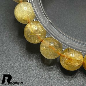 貴重 EU製 定価6万円★ROBEAN・タイチンルチル★黄金針水晶 金運 幸運 ゴールド ブレスレット パワーストーン 綺麗 8.9-9.3mm 1008J352の画像5