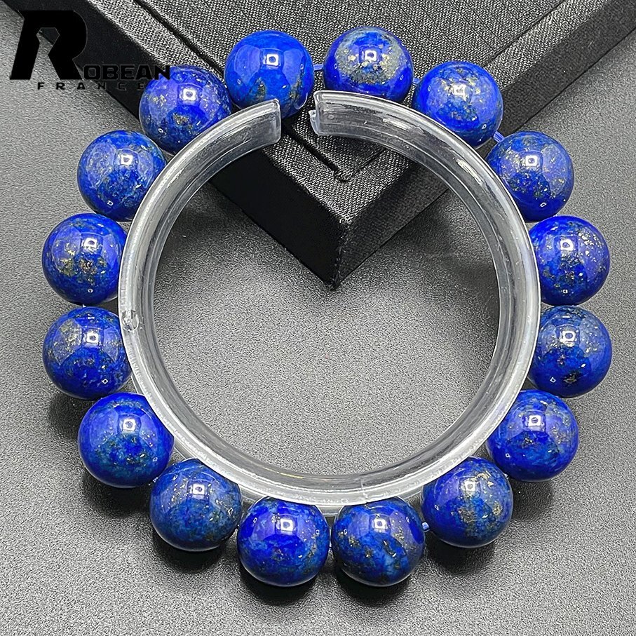 Beautiful Made in EU List price 50, 000 yen★ROBEAN･Lapis lazuli★ Bracelet Power Stone Natural Stone Beautiful Amulet 13.4-13.8mm C1008J428, beadwork, beads, natural stone, semi-precious stones