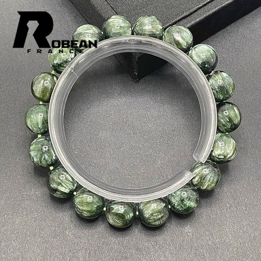 Élégant fabriqué en UE Prix régulier 60, 000 yens★ROBEAN/Seraphinite★Bracelet Power Stone Amulette ailes d'ange Clinocroa Env. 11, 2-11, 8 mm 1001G1235, perlage, perles, Pierre naturelle, pierres semi-précieuses