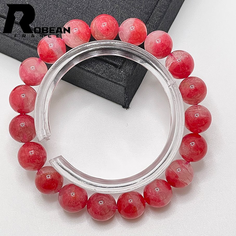 Elegante fabricado en la UE Precio normal 50, 000 yenes★ROBEAN･Cuarzo rosa profundo★ Pulsera Piedra de poder Piedra natural Hermoso amuleto 9.6-10.2mm 1008J004, trabajo de perlas, rosario, piedra natural, piedras semi preciosas