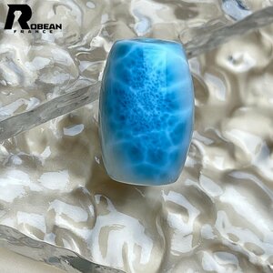 Art hand Auction Precious EU made Regular price 60, 000 yen★ROBEAN/Tibetan beads★Power stone accessories Larimar natural stone Healing peace amulet Approx. 21.9*14.8mm 1003k606, beadwork, beads, natural stone, semi-precious stones