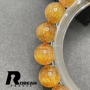 夢色 EU製 定価7万円★ROBEAN・銅髪ルチルクォーツ★ブレスレット パワーストーン 天然石 金運 お守り ギフト 9.5-10mm 1001G1255の画像6