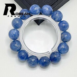 Art hand Auction Beautiful Made in EU Regular price 120, 000 yen★ROBEAN･Kyanite★Power stone bracelet accessory Natural stone Raw stone Amulet Luxury 14.5-15.1mm 1001G1378, beadwork, beads, natural stone, semi-precious stones