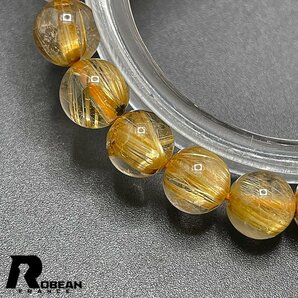 逸品 EU製 定価5万円★ROBEAN・太陽花タイチンルチル★黄金針水晶 金運 開運 ゴールド ブレスレット パワーストーン 7.8-8.3mm C1008J529の画像5