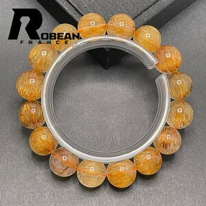  valuable EU made regular price 18 ten thousand jpy *ROBEAN* copper . rutile quartz * bracele Power Stone natural stone luck with money amulet gift 13.7-14.3mm 1001G1247