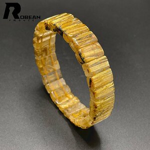 Art hand Auction Valuable EU made Regular price 170, 000 yen★ROBEAN･Titin Rutilated Bangle★Golden Needle Crystal Bracelet Power Stone Money Luck Amulet 14*6.9*5.2mm C408128, beadwork, beads, natural stone, semi-precious stones