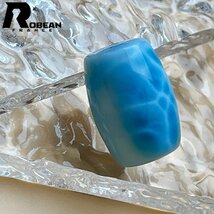 高級 EU製 定価8万円★ROBEAN・チベット天珠★パワーストーン アクセサリー ラリマー 天然石 癒し 平和 お守り 約22.4*15.5mm 1003k437_画像3