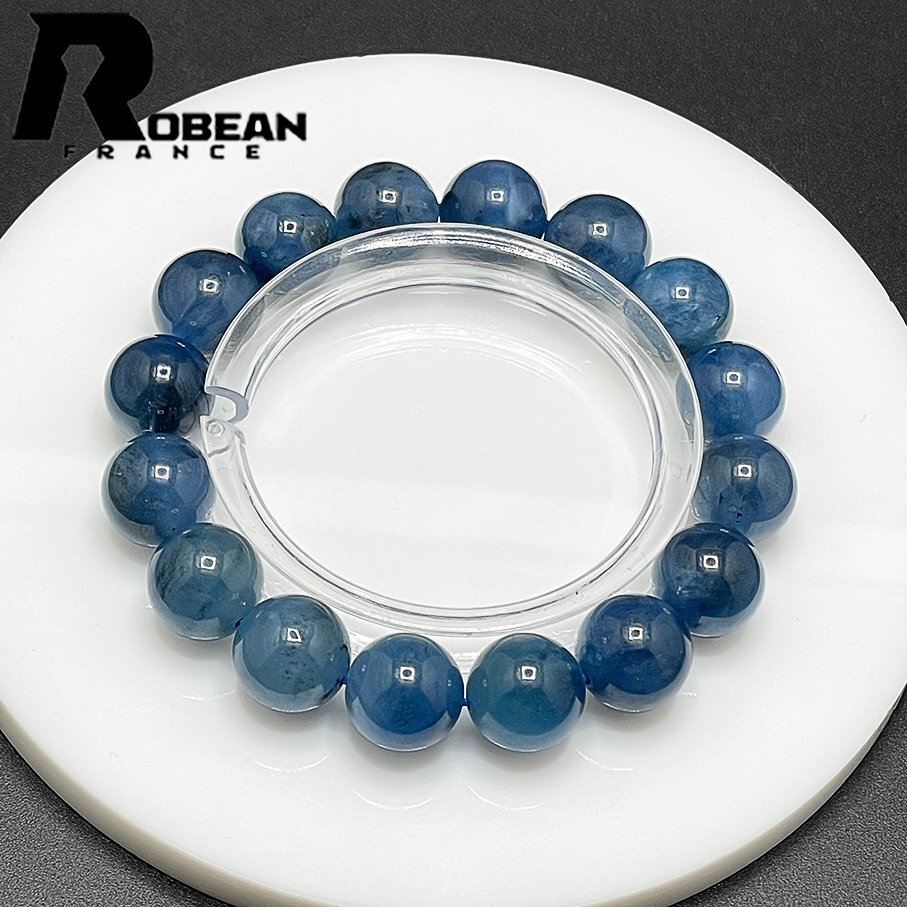 High quality EU made Regular price 80, 000 yen★ROBEAN･Blue green aquamarine★Power stone bracelet Natural stone Raw stone Beautiful amulet 12.6-12.9mm 1008J073, beadwork, beads, natural stone, semi-precious stones